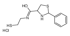 2-phenyl-N-(2-sulfanylethyl)-1,3-thiazolidine-4-carboxamide,hydrochloride Structure
