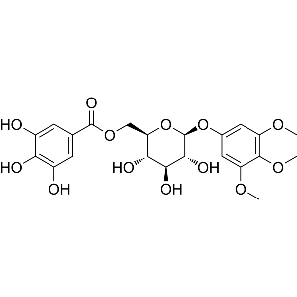 3,4,5-Trimethoxyphenyl-(6'-O-galloyl)-O-β-D-glucopyranoside Structure