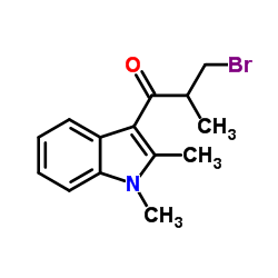 3-Bromo-1-(1,2-dimethyl-1H-indol-3-yl)-2-methyl-1-propanone Structure