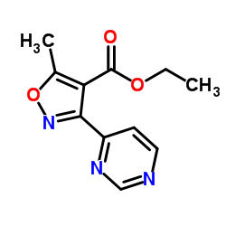 5-methyl-3-pyrimidin-4-yl-isoxazole-4-carboxylic acid ethyl ester结构式