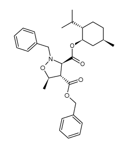 (3R,4S,5R)-2-benzyl-4-benzyloxycarbonyl-3-(-)-menthyloxycarbonyl-5-methylisoxazolidine Structure