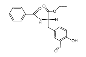 (S)-2-Benzoylamino-3-(3-formyl-4-hydroxy-phenyl)-propionic acid ethyl ester Structure