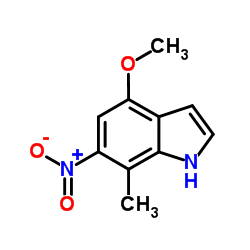 4-Methoxy-7-methyl-6-nitro-1H-indole结构式