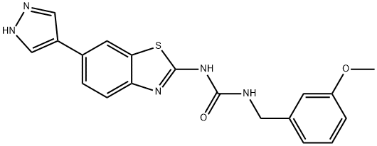 Urea, N-[(3-methoxyphenyl)methyl]-N'-[6-(1H-pyrazol-4-yl)-2-benzothiazolyl]- Structure