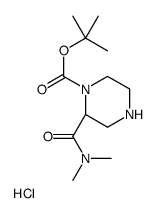 (R)-2-(二甲基氨基甲酰基)哌嗪-1-羧酸叔丁酯盐酸盐结构式