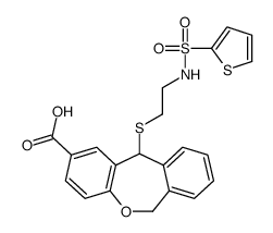 11-[2-(thiophen-2-ylsulfonylamino)ethylsulfanyl]-6,11-dihydrobenzo[c][1]benzoxepine-2-carboxylic acid结构式