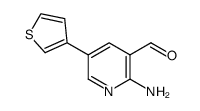 2-amino-5-thiophen-3-ylpyridine-3-carbaldehyde结构式