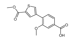 3-methoxy-4-(5-methoxycarbonylthiophen-3-yl)benzoic acid Structure