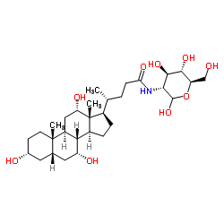 2-Deoxy-2-{[(3α,5β,7α,12α)-3,7,12-trihydroxy-24-oxocholan-24-yl]amino}-D-glucopyranose结构式