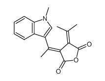 E-(1-Methyl-3-indolylethylidene)(isopropylidene)succinic anhydride结构式