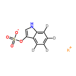 Potassium 1H-indol-3-yl sulfate-d4结构式