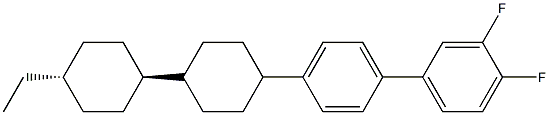 4'-[(反式,反式)-4'-乙基[1,1'-联环己烷]-4-基]-3,4-二氟-1,1'-联苯结构式