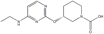 (R)-3-(4-乙氨基-嘧啶-2-基氧基)-哌啶-1-羧酸结构式