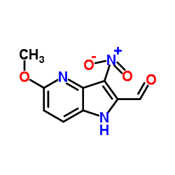 5-Methoxy-3-nitro-1H-pyrrolo[3,2-b]pyridine-2-carbaldehyde结构式