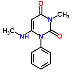 3-METHYL-6-(METHYLAMINO)-1-PHENYLPYRIMIDINE-2,4(1H,3H)-DIONE结构式