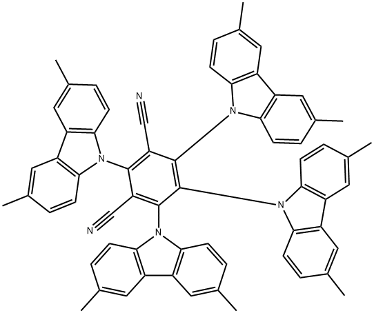 2,4,5,6-Tetra(3,6-dimethylcarbazol-9-yl)-1,3-dicyanobenzene Structure