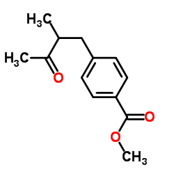 Benzoic acid, 4-(2-methyl-3-oxobutyl)-, methyl ester (9CI) structure