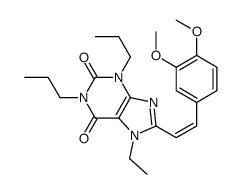 8-[(E)-2-(3,4-dimethoxyphenyl)ethenyl]-7-ethyl-1,3-dipropylpurine-2,6-dione结构式