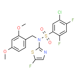 5-氯-N-(2,4-二甲氧基苄基)-2,4-二氟-N-(5-氟噻唑-2-基)苯磺酰胺结构式