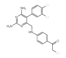 2-chloro-1-[4-[[2,6-diamino-5-(3,4-dichlorophenyl)pyrimidin-4-yl]methylamino]phenyl]ethanone结构式