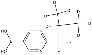 2-(iso-Butyl-d9)-pyrimidine-5-boronic acid structure