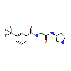 (R)-N-(2-oxo-2-(pyrrolidin-3-ylamino)-ethyl)-3-(trifluoromethyl)benzamide structure