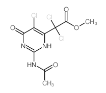 4-Pyrimidineaceticacid, 2-(acetylamino)-a,a,5-trichloro-1,6-dihydro-6-oxo-,methyl ester结构式