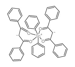 Tin,bis(1,3-diphenyl-1,3-propanedionato-O,O')diphenyl- (9CI) structure