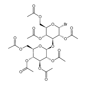2,4,6-Tri-O-acetyl-3-O-(2,3,4,6-tetra-O-acetyl-b-D-glucopyranosyl)-a-D-glucopyranosyl bromide Structure