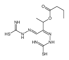 3,4-bis(carbamothioylhydrazinylidene)butan-2-yl butanoate structure