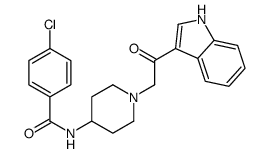 4-chloro-N-[1-[2-(1H-indol-3-yl)-2-oxoethyl]piperidin-4-yl]benzamide结构式