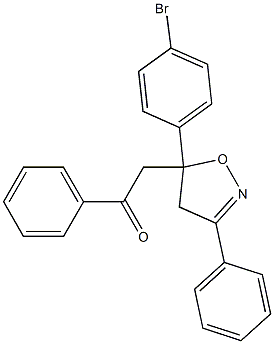 α-[5-(4-Bromophenyl)-3-phenyl-2-isoxazolin-5-yl]acetophenone结构式