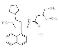 Acetamide, 2-(diethylamino)-N-[2-(1-naphthalenyl)-2-[2-(1-pyrrolidinyl)ethyl]pentyl]-, hydrochloride (1:2) Structure