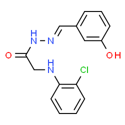 2-[(2-chlorophenyl)amino]-N'-[(E)-(3-hydroxyphenyl)methylidene]acetohydrazide (non-preferred name) structure