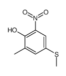 2-methyl-4-methylsulfanyl-6-nitrophenol结构式