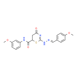 2-[(2E)-2-(4-methoxybenzylidene)hydrazinyl]-N-(3-methoxyphenyl)-4-oxo-5,6-dihydro-4H-1,3-thiazine-6-carboxamide Structure