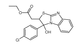 [3-(4-chloro-phenyl)-3-hydroxy-2,3-dihydro-benzo[4,5]imidazo[2,1-b]thiazol-2-yl]-acetic acid ethyl ester结构式