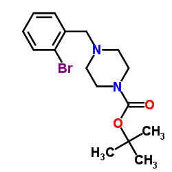 叔-丁基 4-(2-溴苯甲基)哌嗪-1-羧酸酯结构式