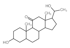 3-hydroxy-17-(1-hydroxyethyl)-10,13-dimethyl-1,2,3,4,5,6,7,8,9,12,14,15,16,17-tetradecahydrocyclopenta[a]phenanthren-11-one structure