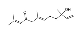 (E)-10-hydroxy-2,6,10-trimethyl-dodeca-2,6,11-trien-4-one结构式