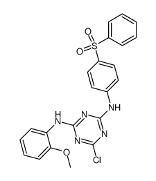 N2-(4-benzenesulfonyl-phenyl)-6-chloro-N4-(2-methoxy-phenyl)-[1,3,5]triazine-2,4-diamine Structure