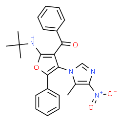 Methanone,[2-[(1,1-dimethylethyl)amino]-4-(5-methyl-4-nitro-1H-imidazol-1-yl)-5-phenyl-3-furanyl]phenyl-结构式