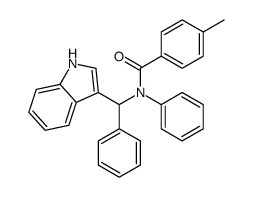 N-[1H-indol-3-yl(phenyl)methyl]-4-methyl-N-phenylbenzamide结构式