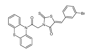 (5E)-5-[(3-bromophenyl)methylidene]-3-(2-oxo-2-phenothiazin-10-ylethyl)-2-sulfanylidene-1,3-thiazolidin-4-one Structure