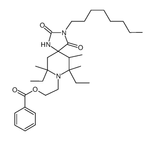 8-(2-benzoyloxy-ethyl)-7,9-diethyl-6,7,9-trimethyl-3-octyl-1,3,8-triaza-spiro[4.5]decane-2,4-dione Structure