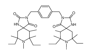 7,9,7',9'-tetraethyl-6,7,8,9,6',7',8',9'-octamethyl-3,3'-p-phenylenedimethyl-bis-1,3,8-triaza-spiro[4.5]decane-2,4-dione结构式