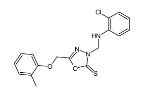 3-(2-chloro-anilinomethyl)-5-o-tolyloxymethyl-3H-[1,3,4]oxadiazole-2-thione结构式