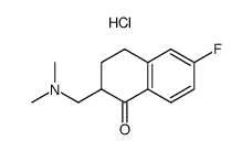 6-Fluoro-2-[(dimethylamino)methyl]-3,4-dihydro-1(2H)-naphthalenone, hydrochloride结构式