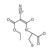 (E)-3-[[(1R)-1-carboxy-2-sulfanylethyl]amino]-2-diazonio-1-ethoxy-3-oxoprop-1-en-1-olate结构式