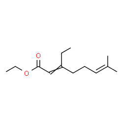 Ethyl 3-ethyl-7-methyl-2,6-octadienoate结构式